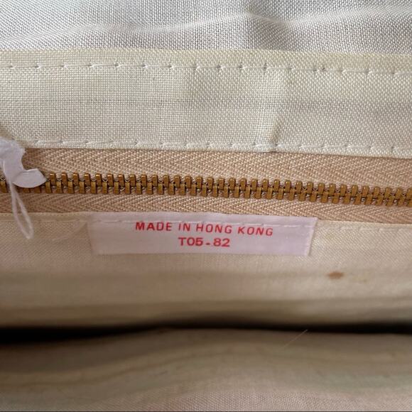 Vintage 1980s Rattan Envelope Clutch Large Rainbow Stripe Made in Hong Kong GUC - Picture 5 of 8